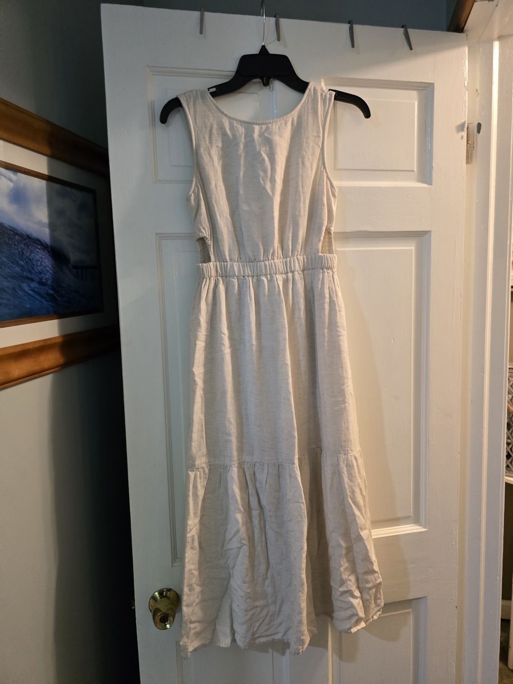 Sincerly Jules Cream Sleeveless Tiered Maxi Dress